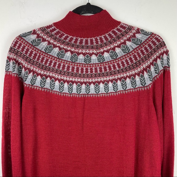 Woolrich Women's XL Acrylic Merino Wool Full Zip Fair Isle Lightweight Sweater - Picture 6 of 12